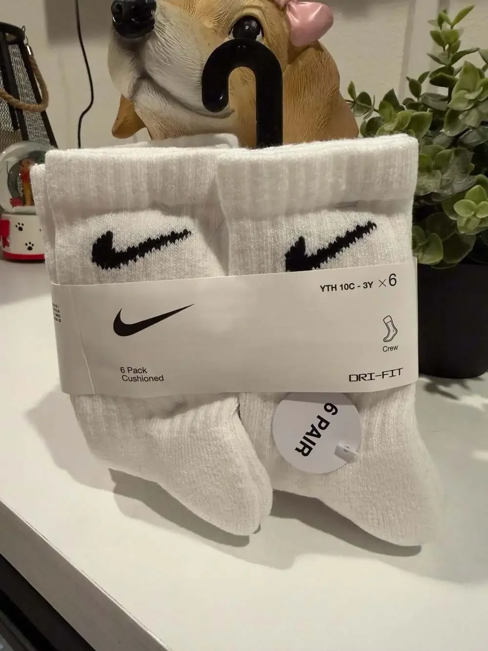 Nike Dri-FIT Cushioned Crew Socks 6-Pack - Youth Size 10C-3Y